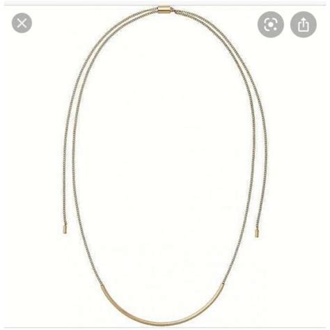 michael kors park avenue goldtone curved bar necklace|Michael Kors chain link necklace.